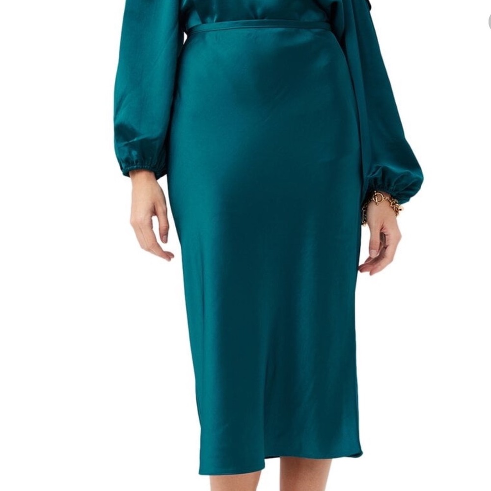 Trina Turk Lighten Up Skirt Teal Size 8 New With Tags